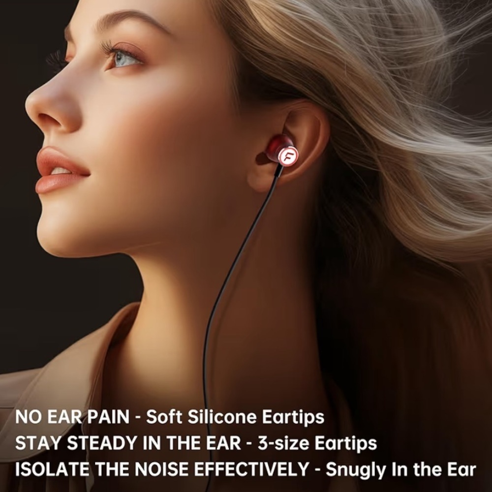 Red USB-C Earbuds with Mic for Samsung - Picture 4 of 5